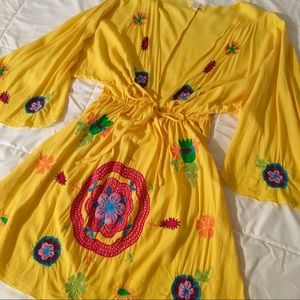 Embroidered Swim Cover, Bathing Suit Cover